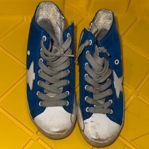 Golden Goose Kids Blue and White Sneakers